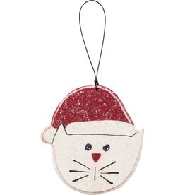 Wooden Cat Head Ornament