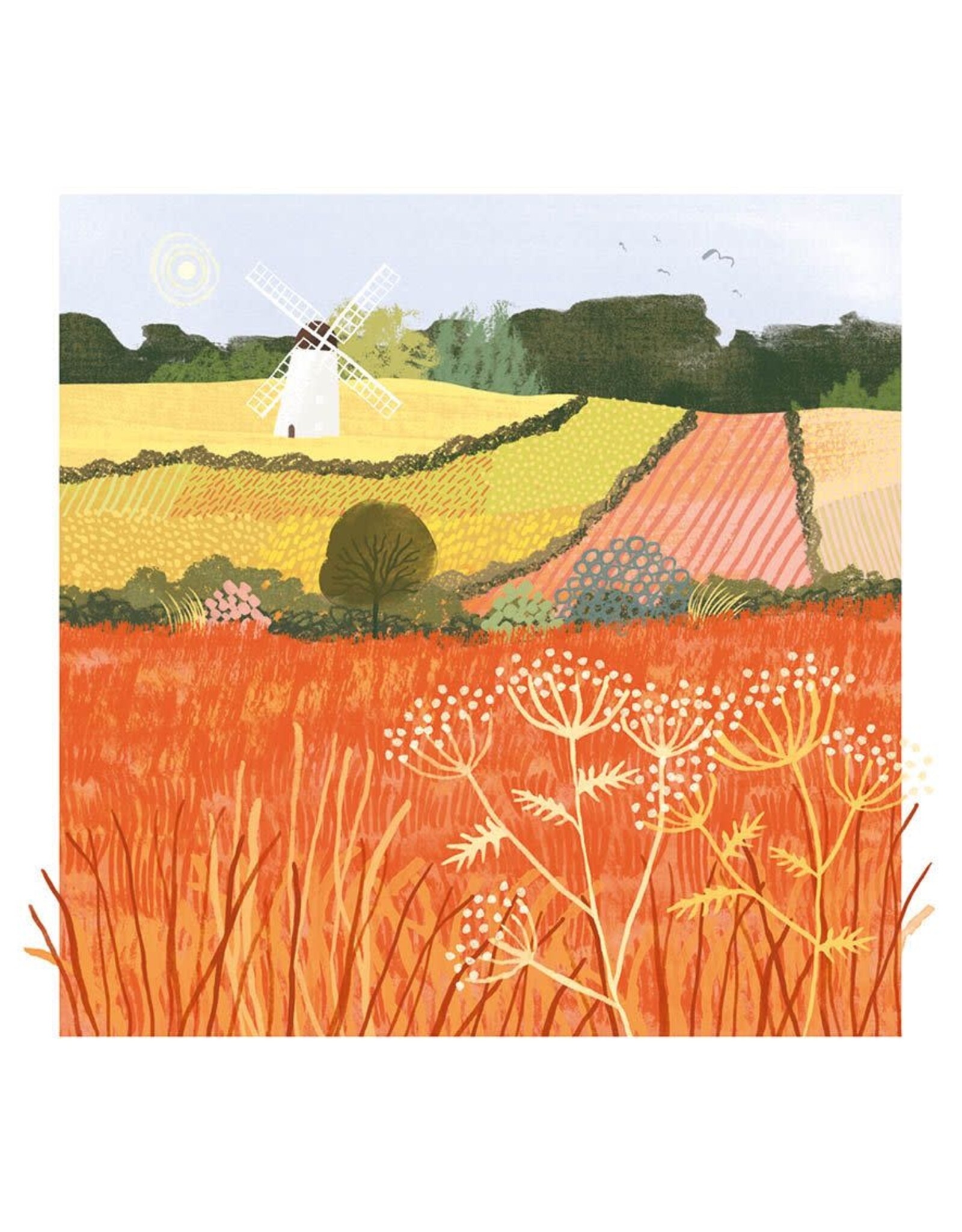 Just Because - Windmill In Flower Field