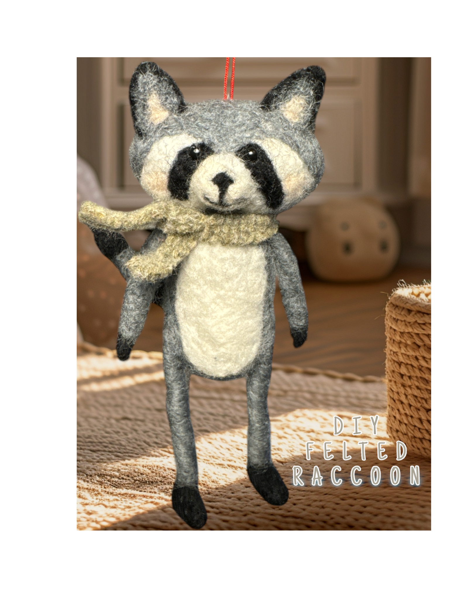 Genius Premium Craft Felted Raccoon - DIY Felting Kit