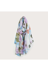 Lightweight Floral Print Scarf - Purple