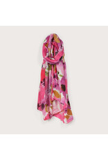 Lightweight Floral Print Scarf - Melon