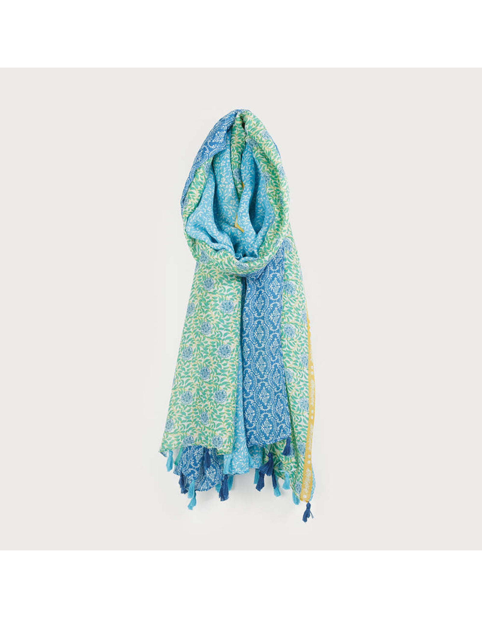Lightweight Scarf - Blue & Green Floral
