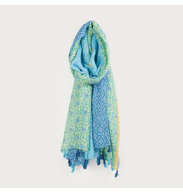 Lightweight Scarf - Blue & Green Floral