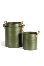 Round Metal Dark Green Tub -