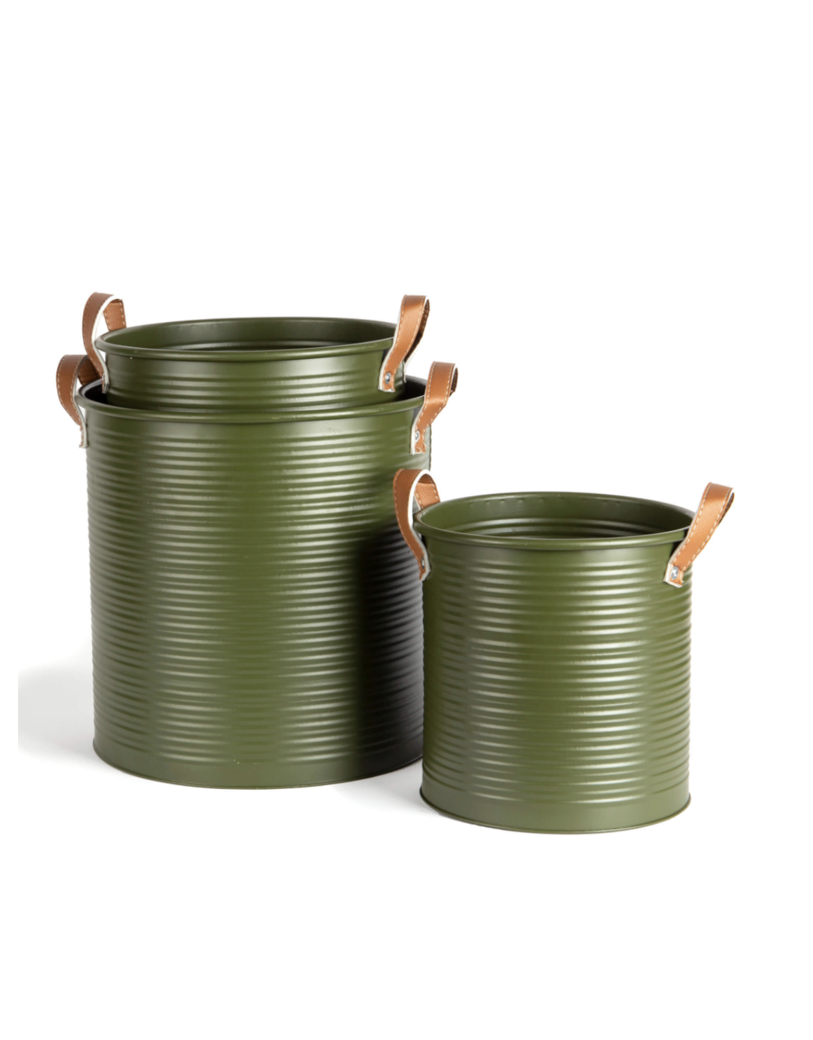 Round Metal Dark Green Tub -