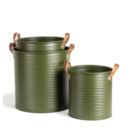 Round Metal Dark Green Tub -