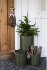 Round Metal Dark Green Tub -