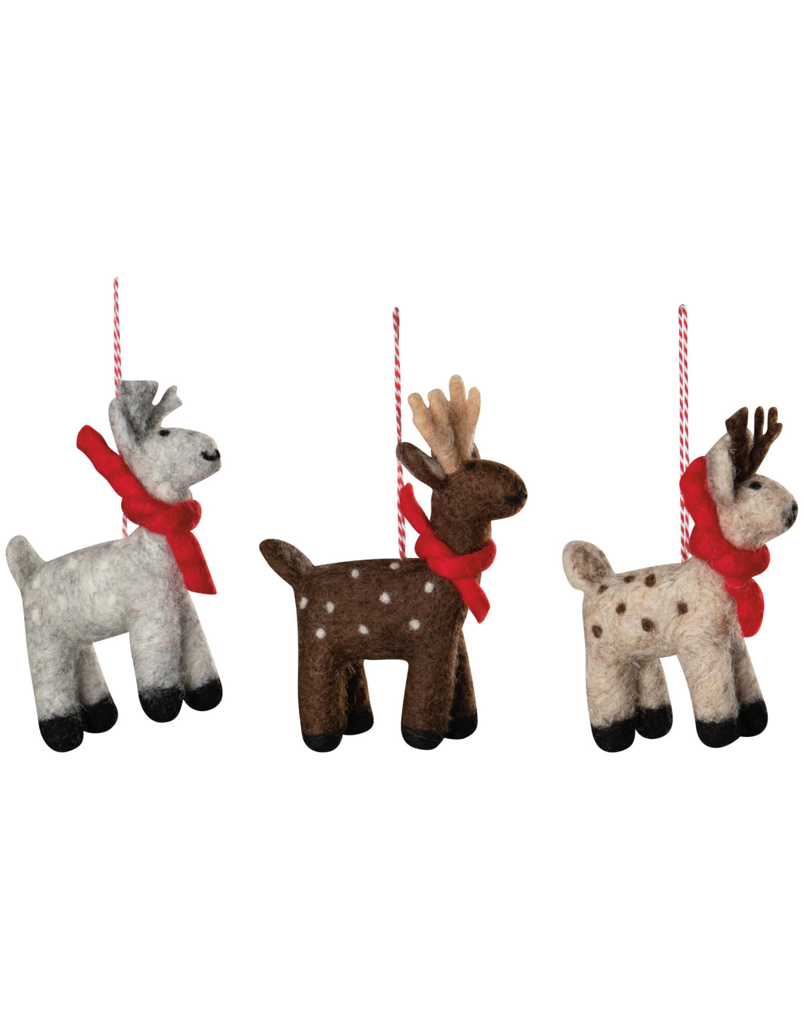 Arctic Deer Felt Christmas Tree Ornaments -