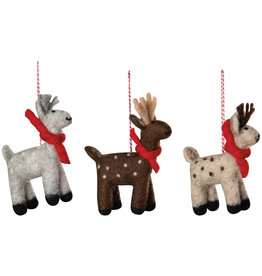 Arctic Deer Felt Christmas Tree Ornaments -