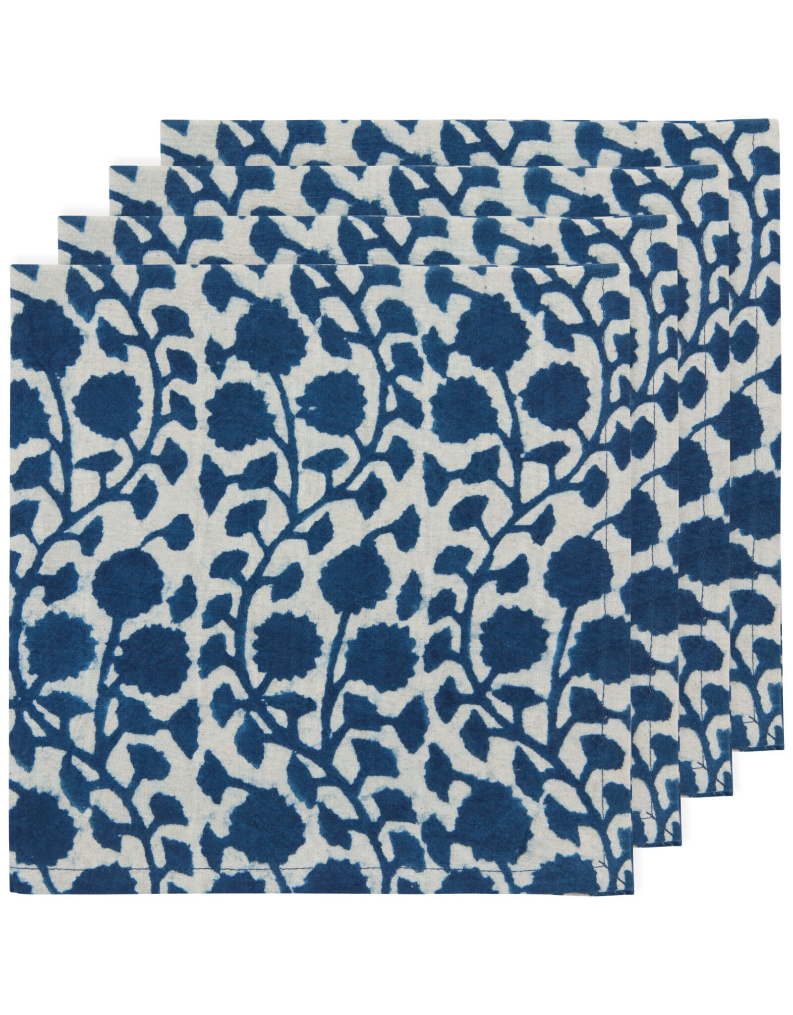 Vinebloom Block Print Napkins - Set of 4