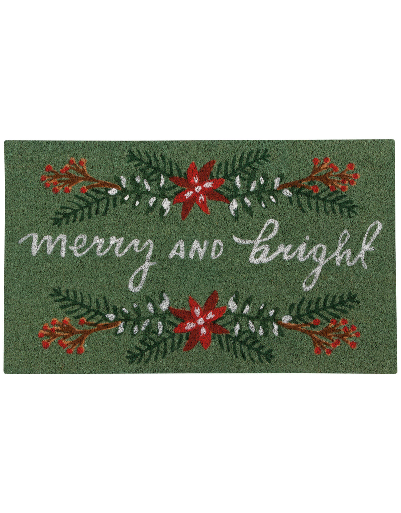 Poinsettia Coir Fiber Doormat