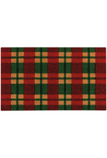 Holiday Plaid Christmas Doormat