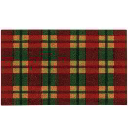 Holiday Plaid Christmas Doormat