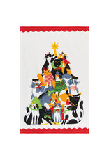 Kitty Carol Christmas Dishtowel