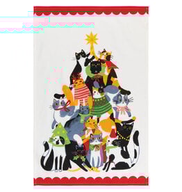Kitty Carol Christmas Dishtowel