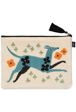 Dogwood Embroidered Flat Pouch