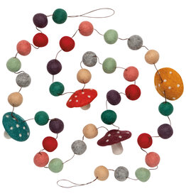 Mushroom Gems Christmas Felt Garland