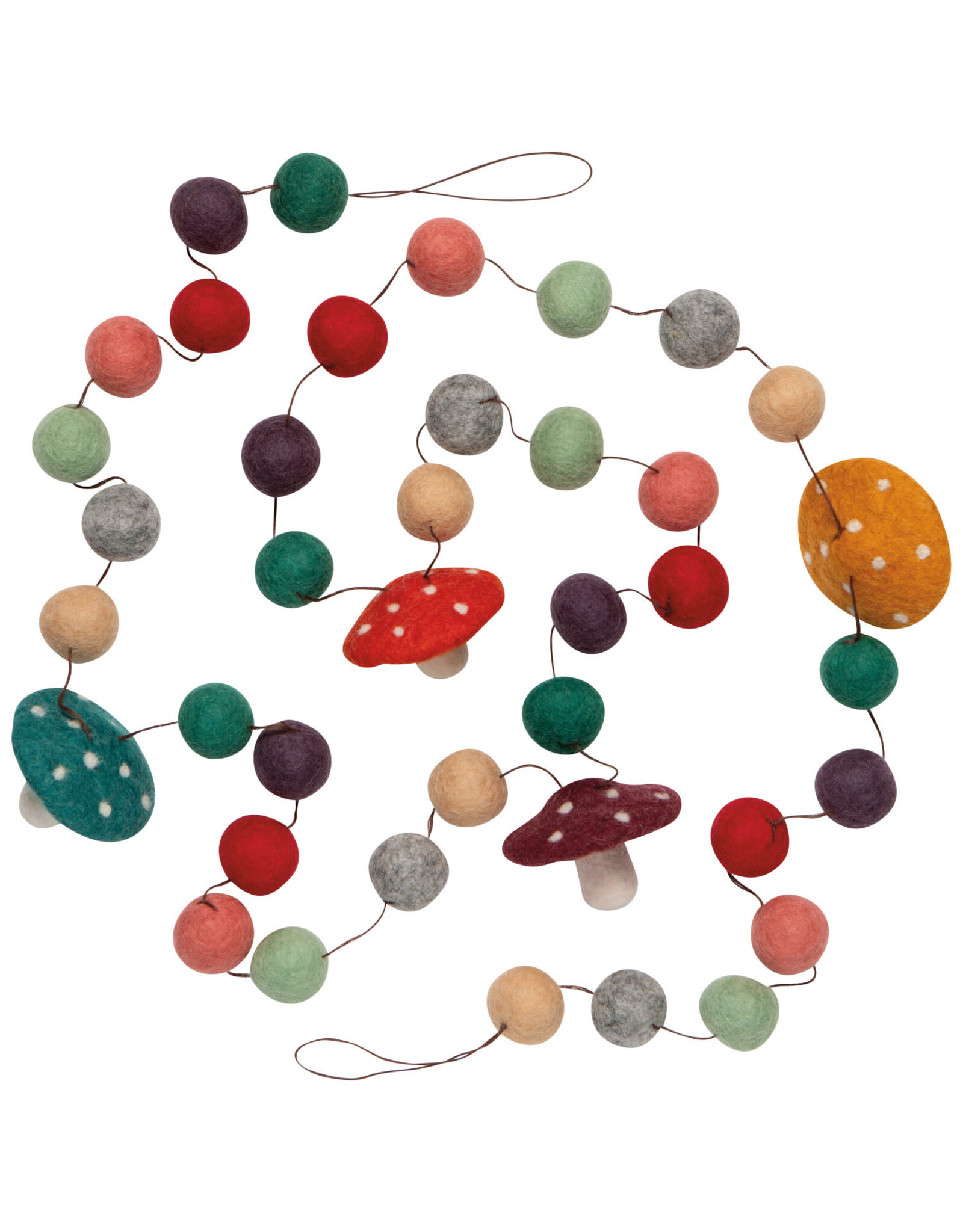Mushroom Gems Christmas Felt Garland