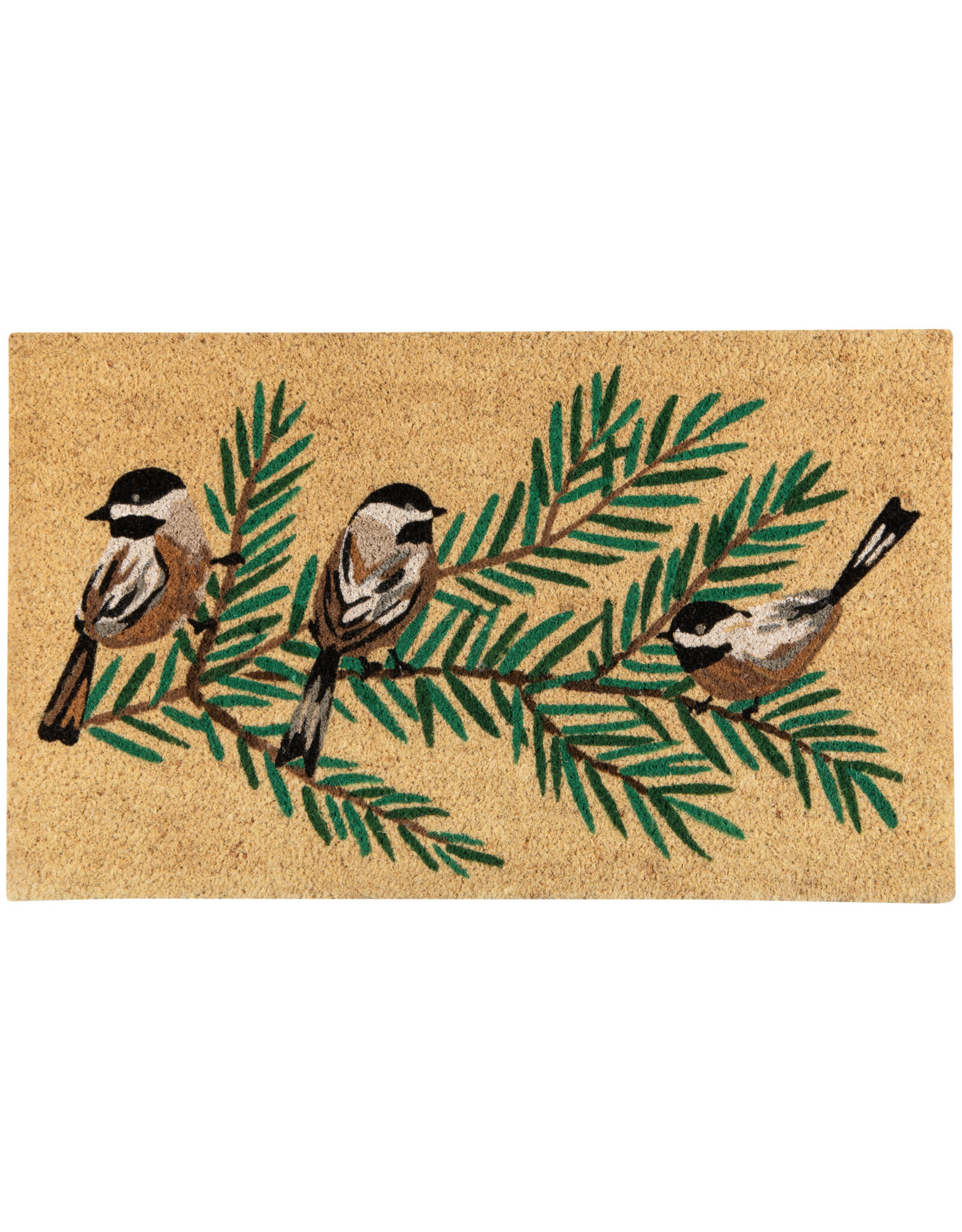 Birds & Boughs Chickadee Christmas Doormat