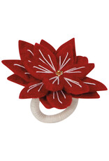 Amaryllis Christmas Felt Napkin Ring - Set/4