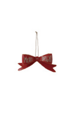 Metal Bow Ornament - Merry and Bright