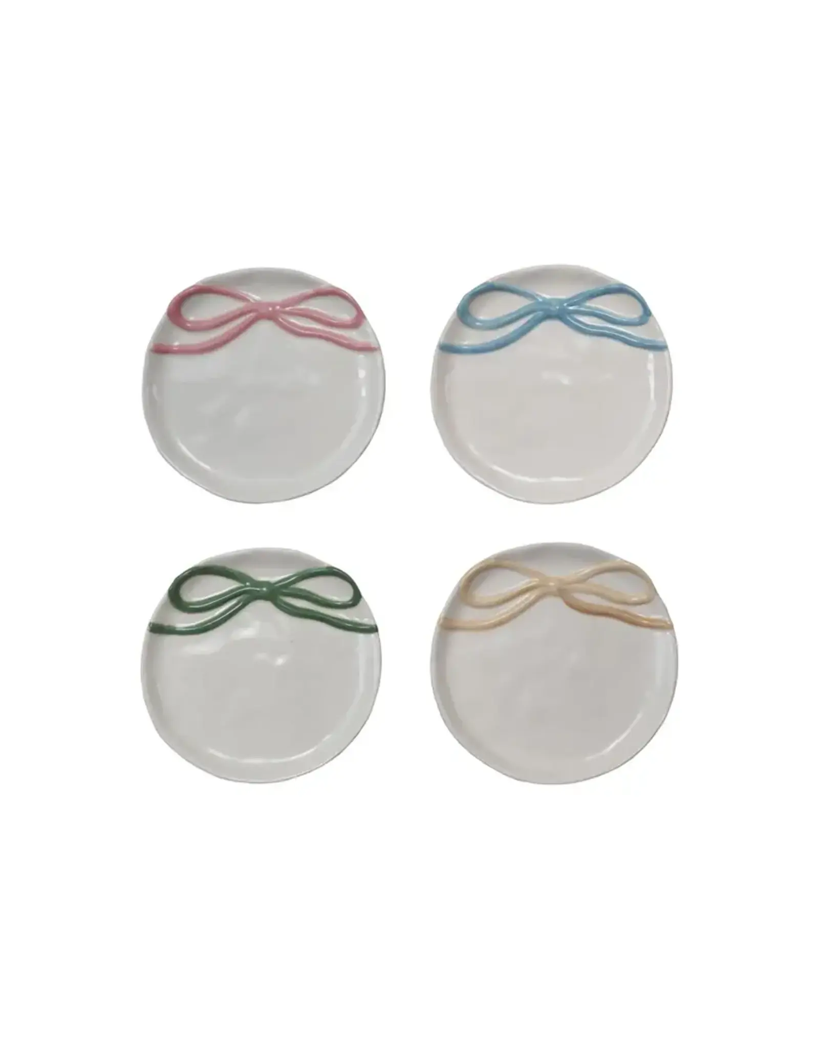 Round Stoneware Dish w/ Bow -