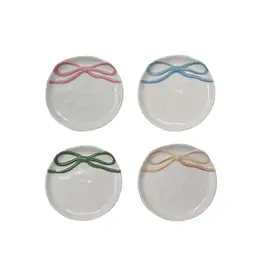 Round Stoneware Dish w/ Bow -