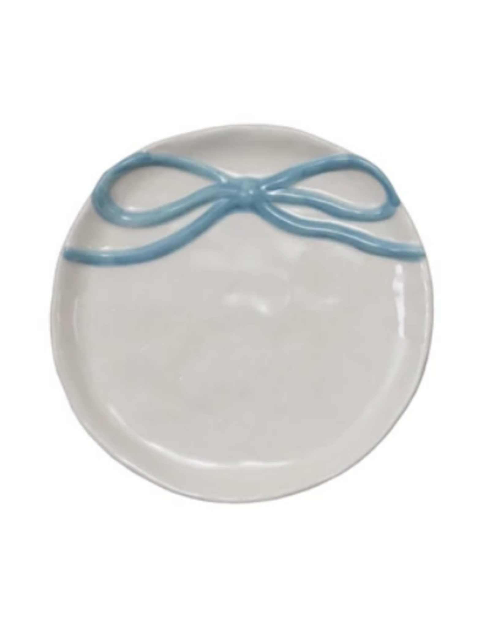 Round Stoneware Dish w/ Bow -