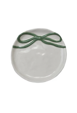 Round Stoneware Dish w/ Bow -