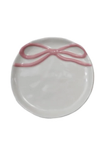 Round Stoneware Dish w/ Bow -