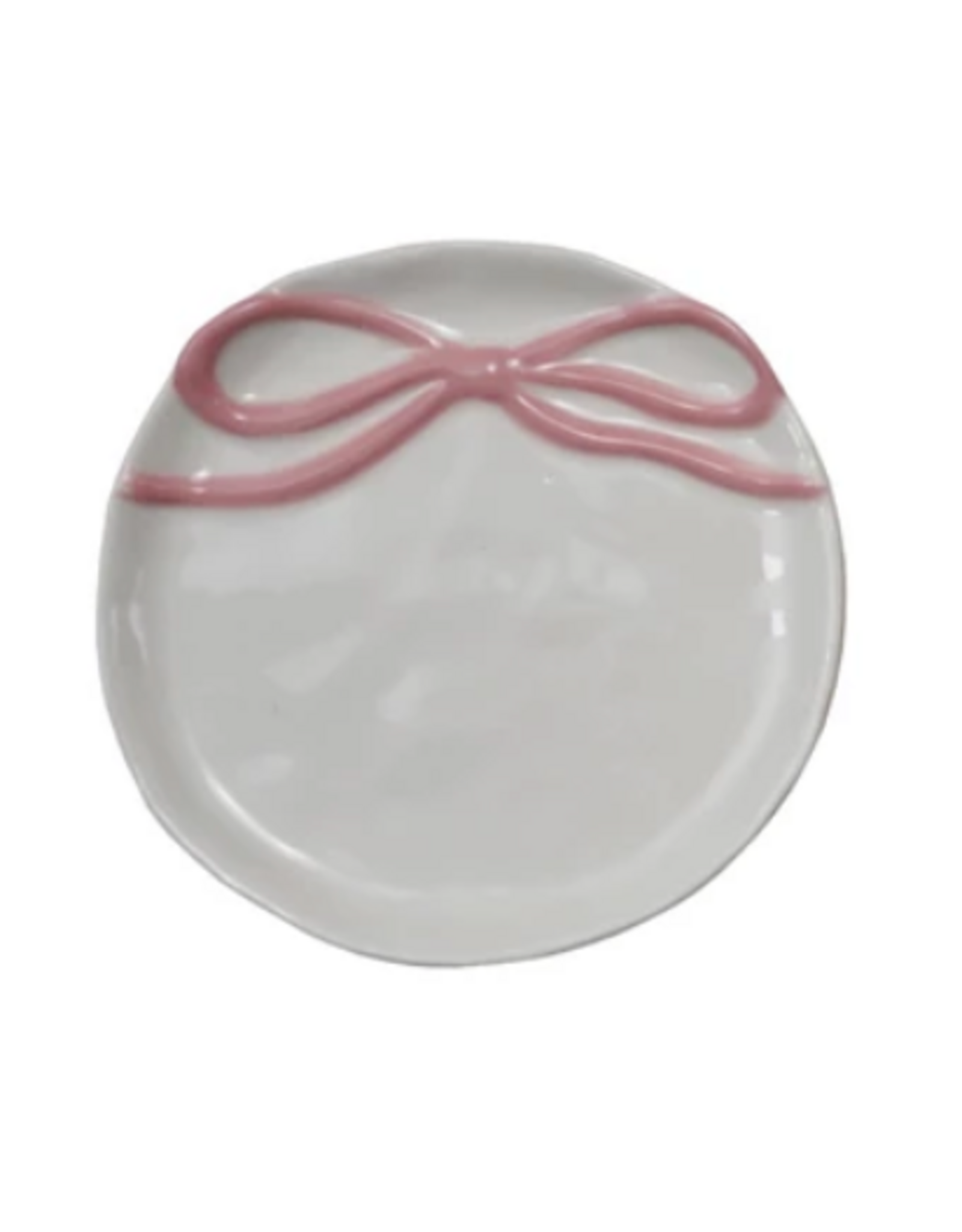 Round Stoneware Dish w/ Bow -