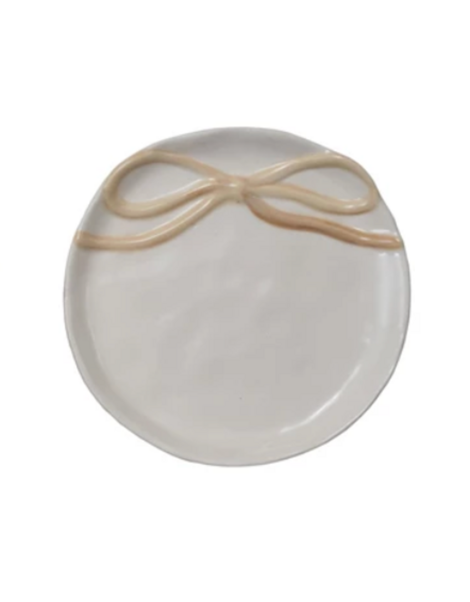 Round Stoneware Dish w/ Bow -