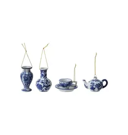 Blue And White Stoneware Ornament