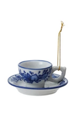 Blue And White Stoneware Ornament