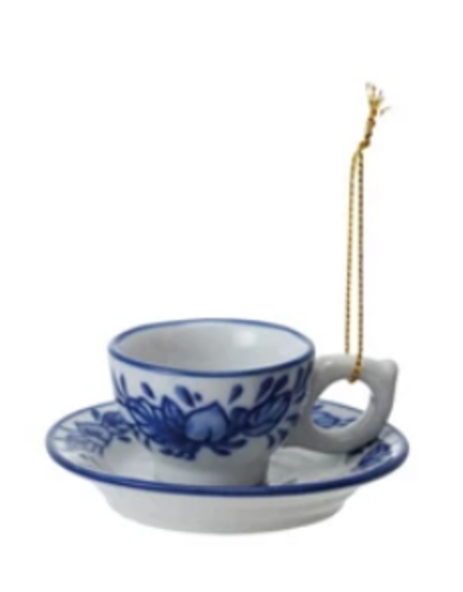 Blue And White Stoneware Ornament