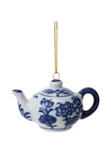 Blue And White Stoneware Ornament