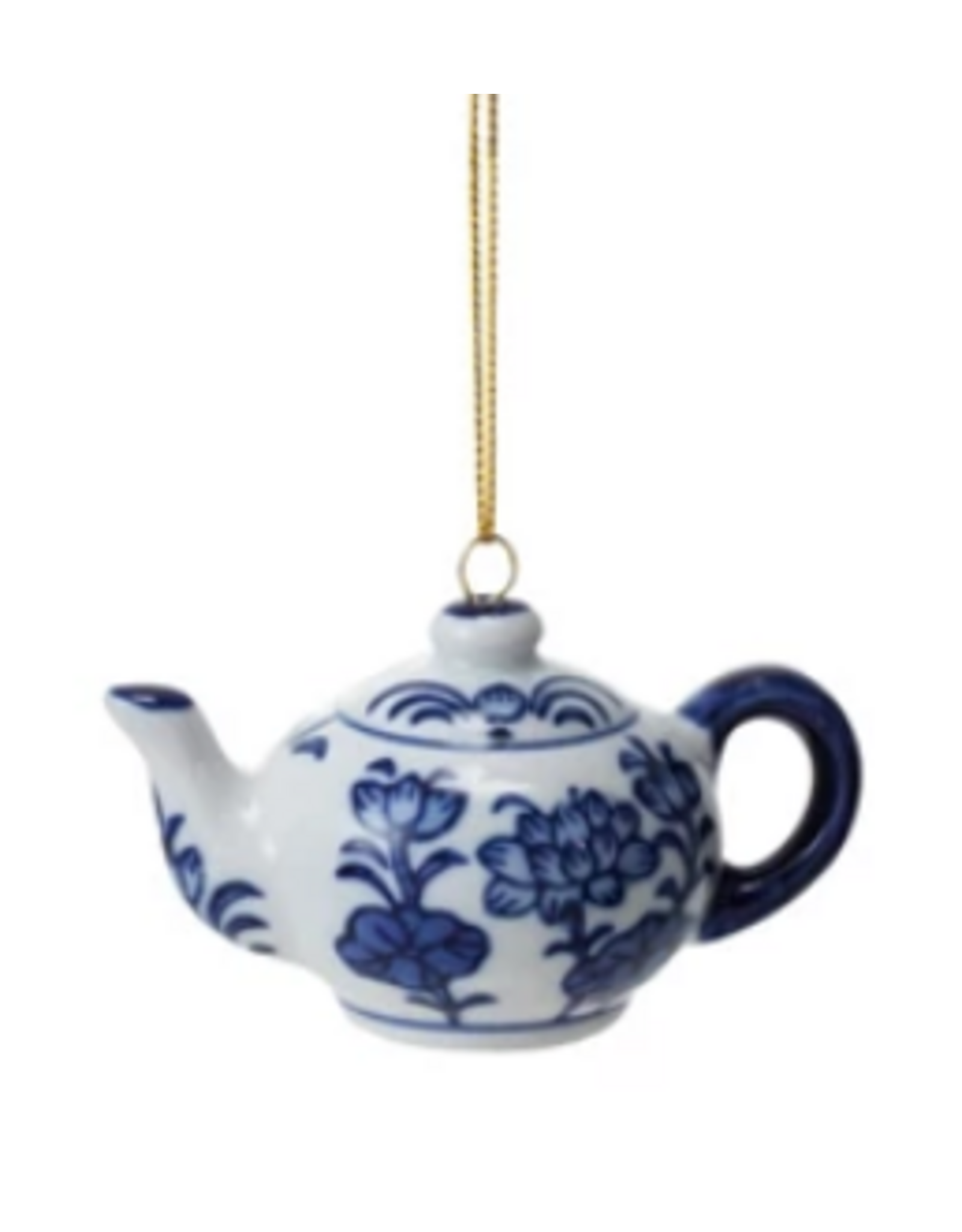 Blue And White Stoneware Ornament