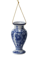 Blue And White Stoneware Ornament