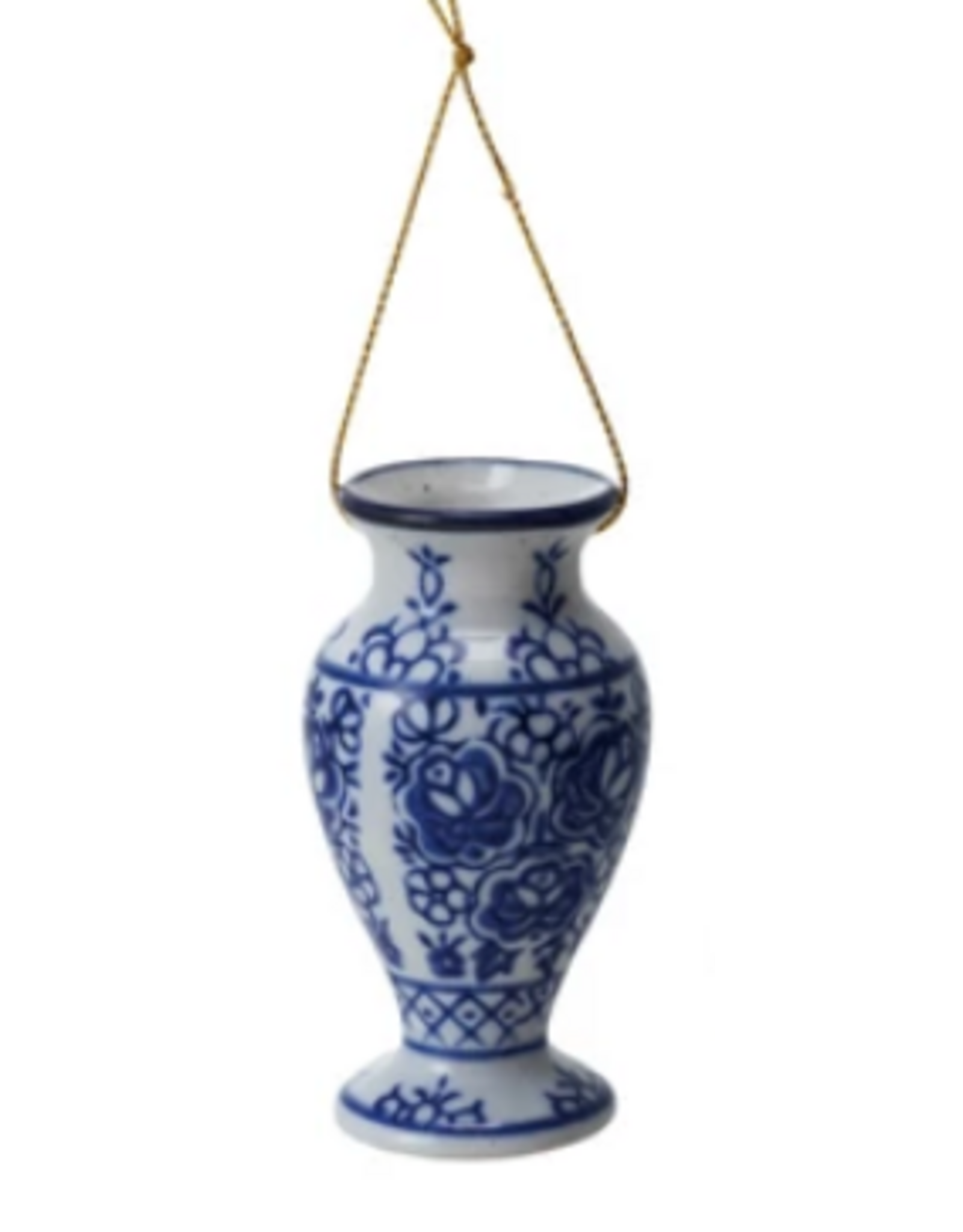 Blue And White Stoneware Ornament