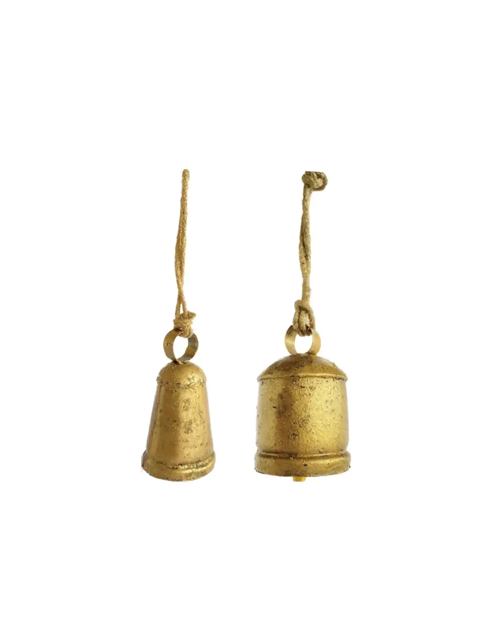 Metal Bell Ornament, Antique Brass Finish -