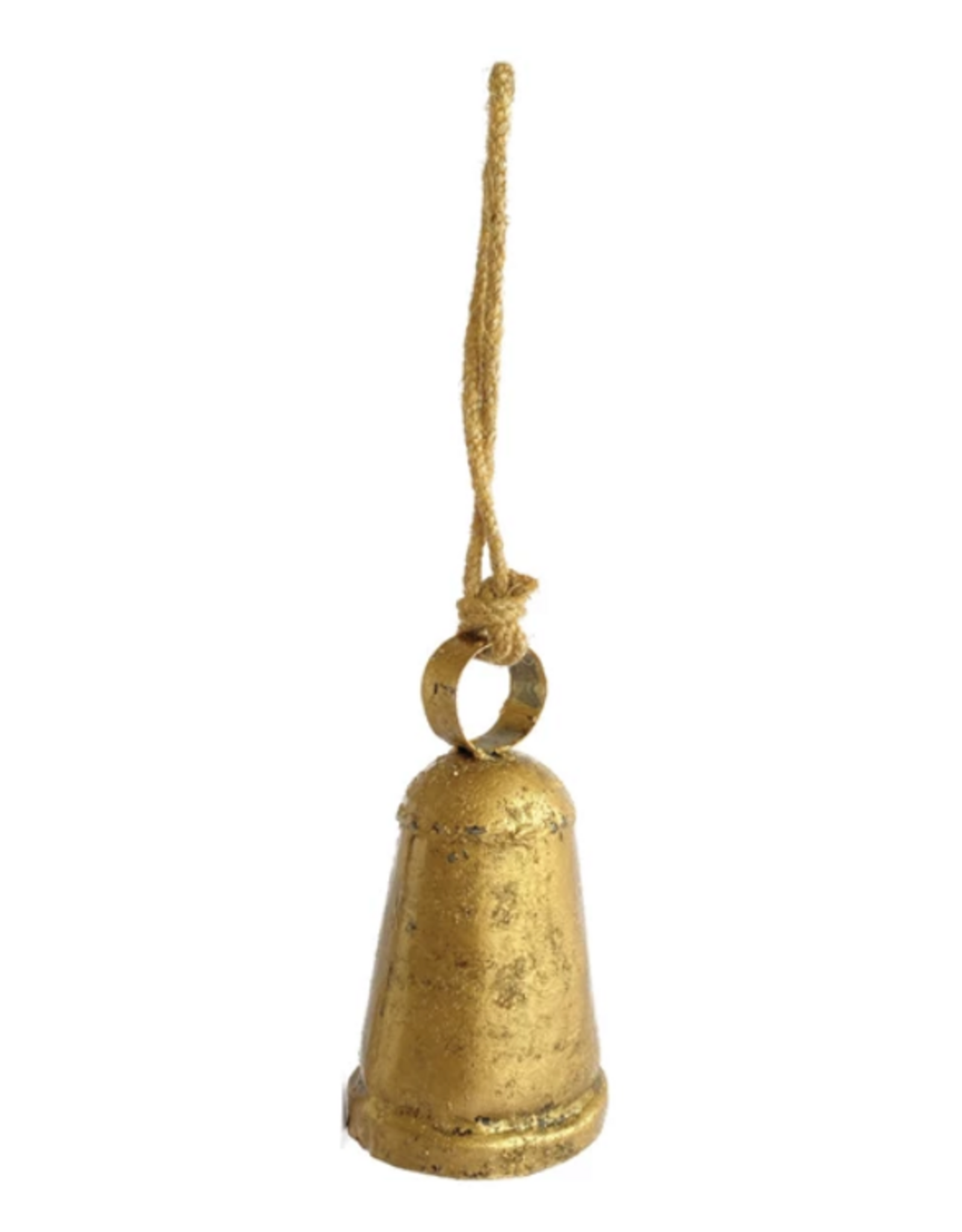 Metal Bell Ornament, Antique Brass Finish -