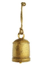 Metal Bell Ornament, Antique Brass Finish -