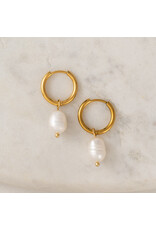 Oceane Pearl Hoop Earrings
