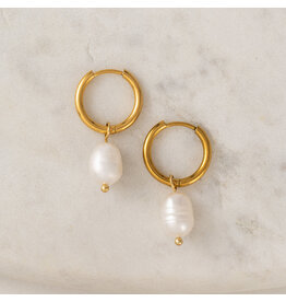 Oceane Pearl Hoop Earrings