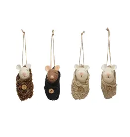 Wool Felt Baby Mouse in Swaddle -