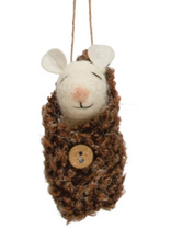 Wool Felt Baby Mouse in Swaddle -