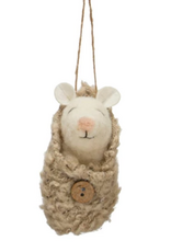 Wool Felt Baby Mouse in Swaddle -