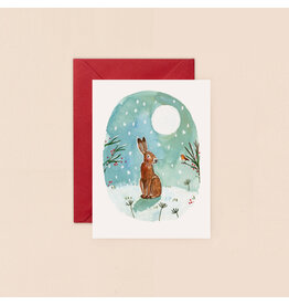 Christmas - Hare And Robin Mini Card