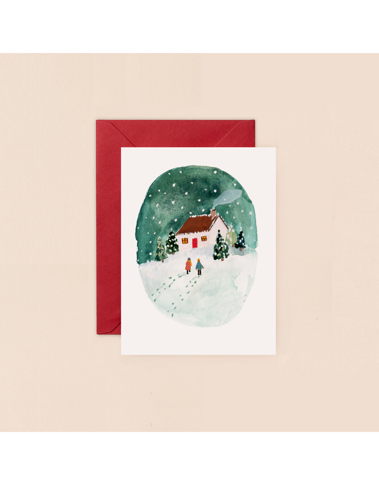 Christmas- Snowy Winter House Mini Card