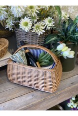 Rectangular Willow Picnic Basket w Cooler Lining